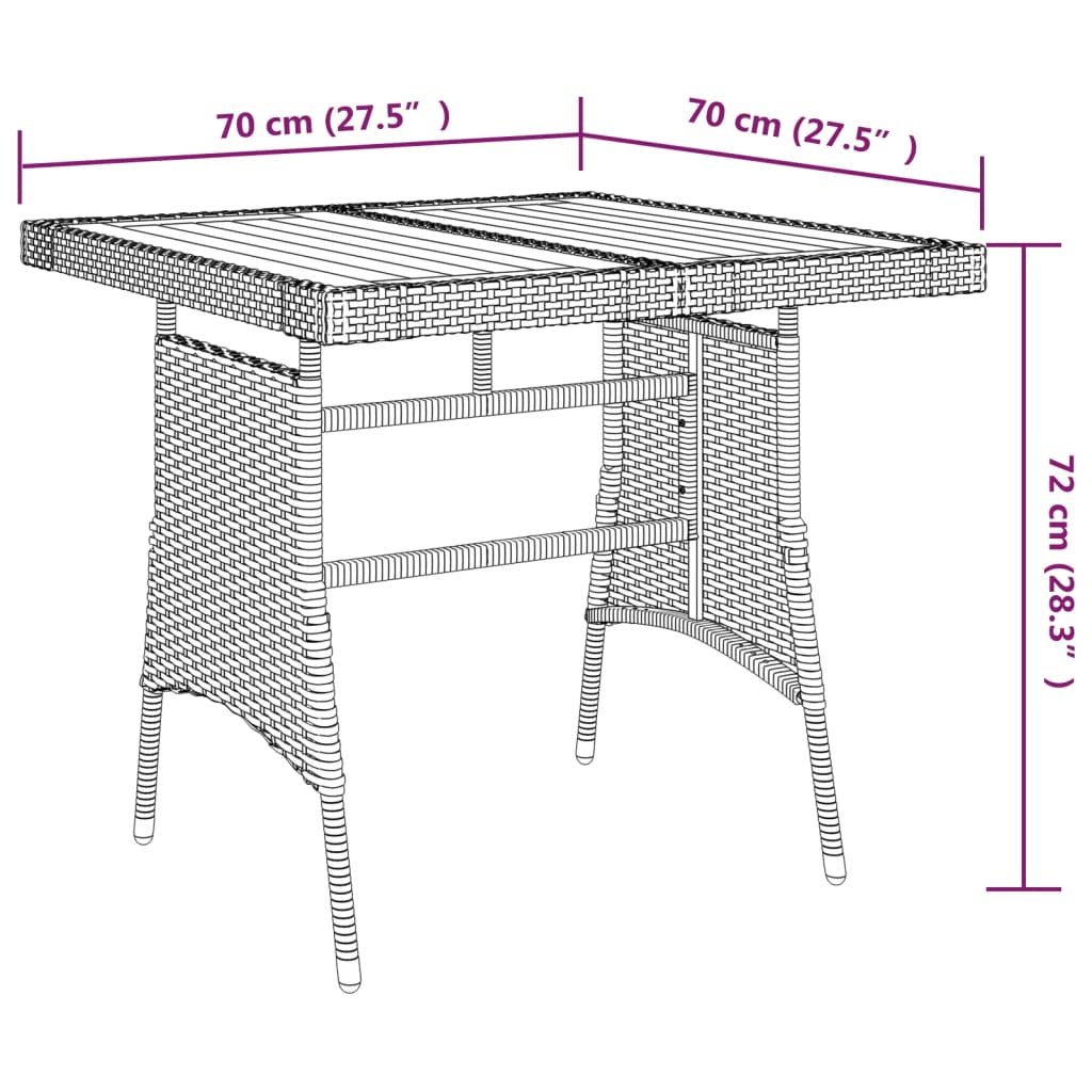 5 Piece Patio Dining Set Poly Rattan Black