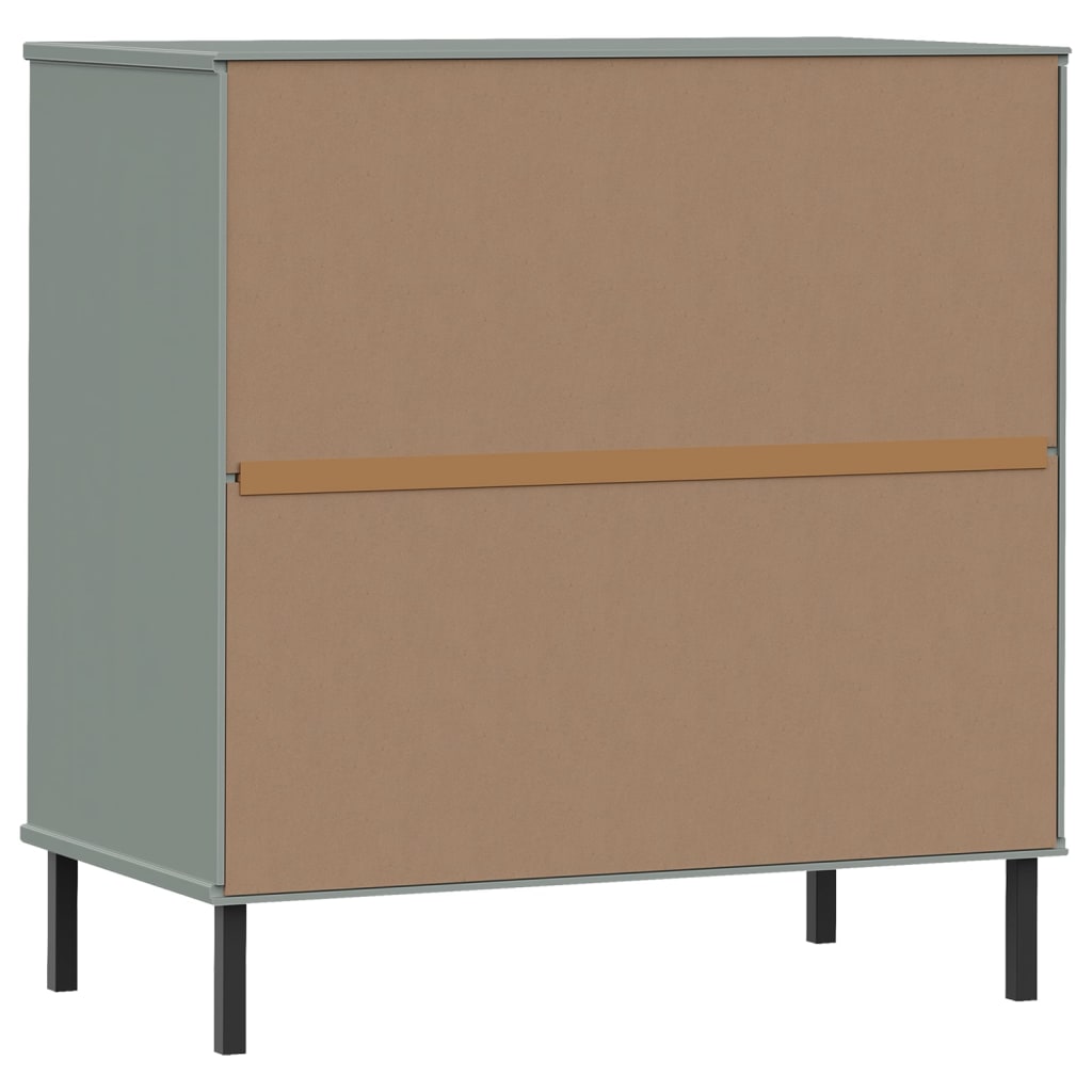 Sideboard with 3 Drawers Gray 30.3"x15.7"x31.3" Solid Wood OSLO