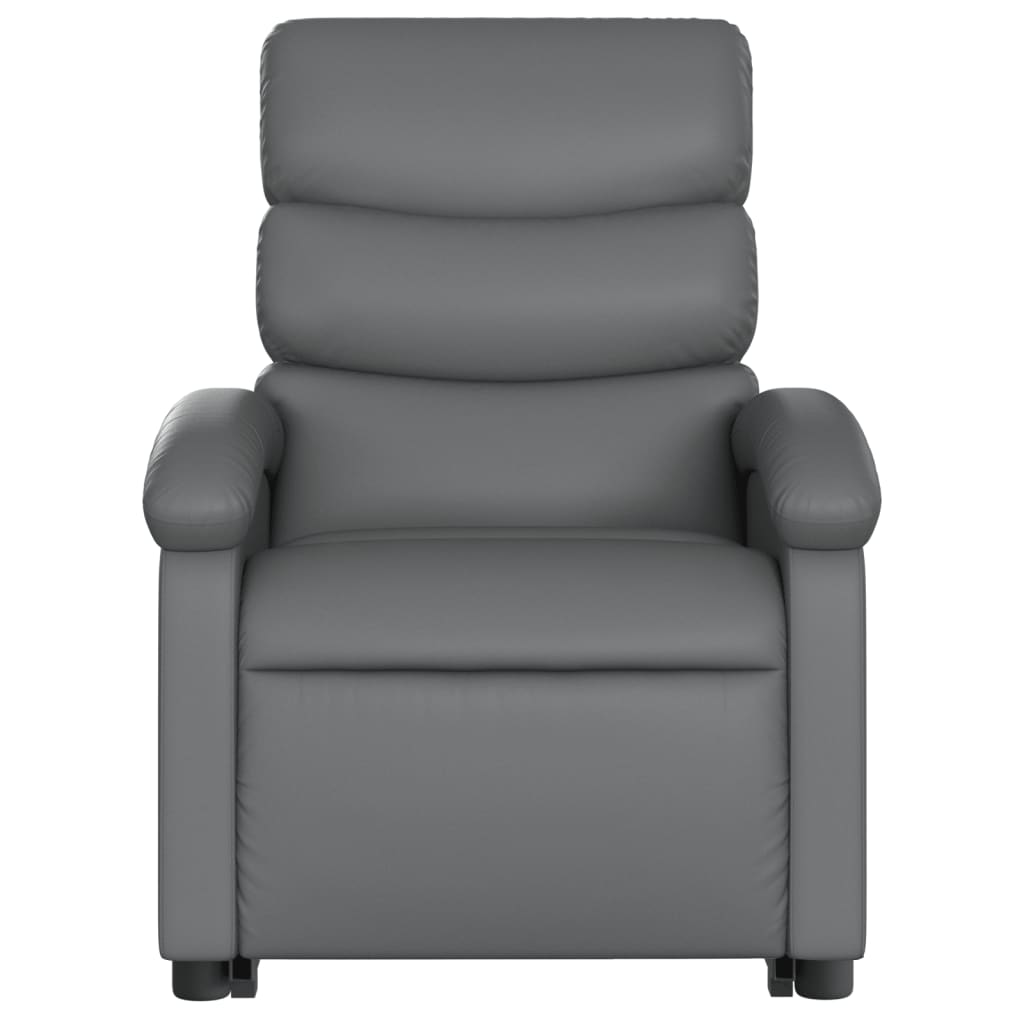 Electric Stand up Recliner Chair Gray Faux Leather