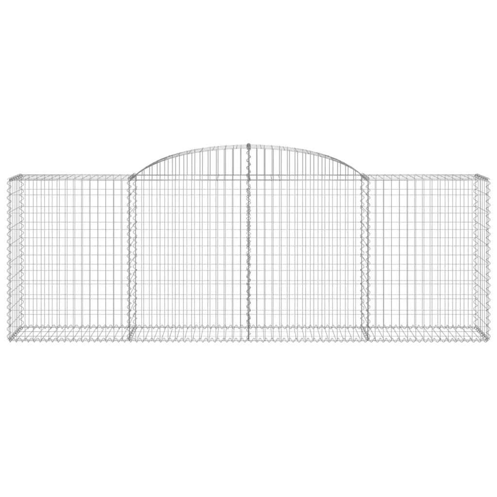 Arched Gabion Baskets 4 pcs 118.1"x19.7"x39.4"/47.2" Galvanized Iron