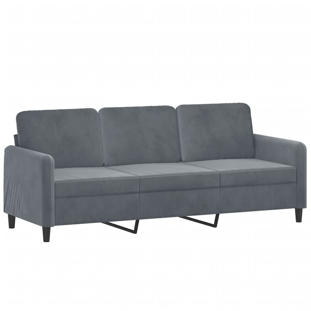 3 Piece Sofa Set Dark Gray Velvet