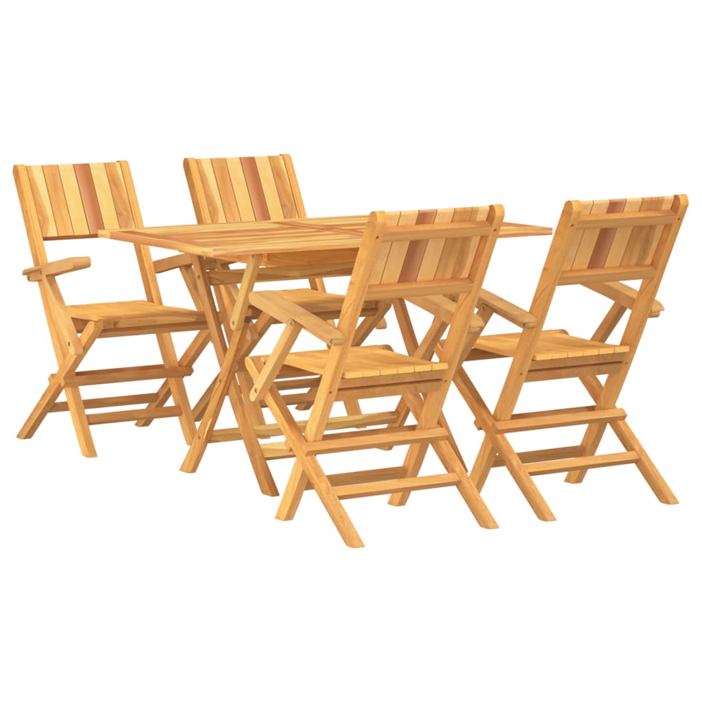 5 Piece Patio Dining Set Solid Wood Teak