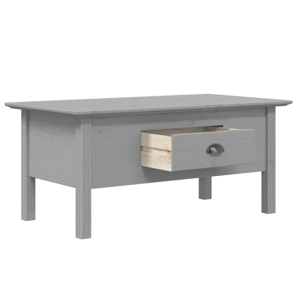 Coffee Table BODO Gray 39.4"x21.7"x18.1" Solid Wood Pine