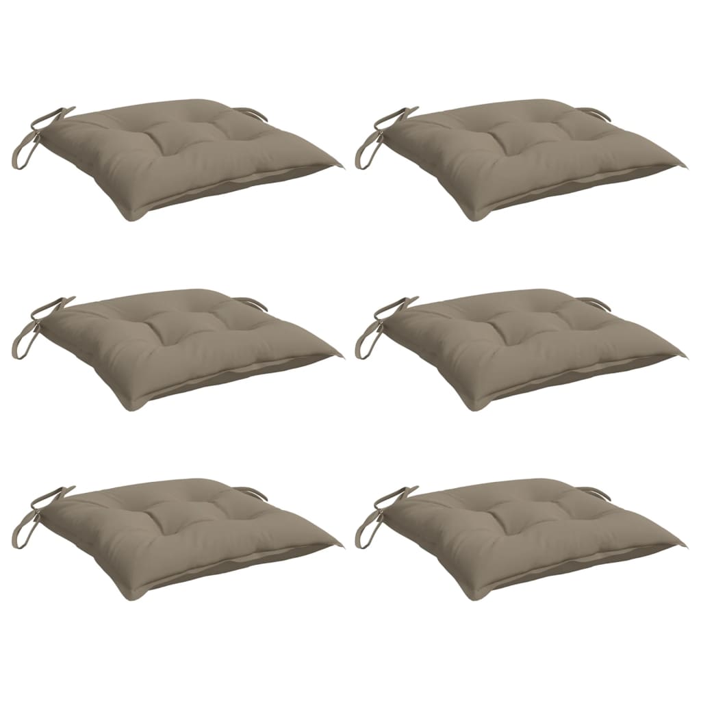 Chair Cushions 6 pcs Taupe 15.7"x15.7"x2.8" Oxford Fabric