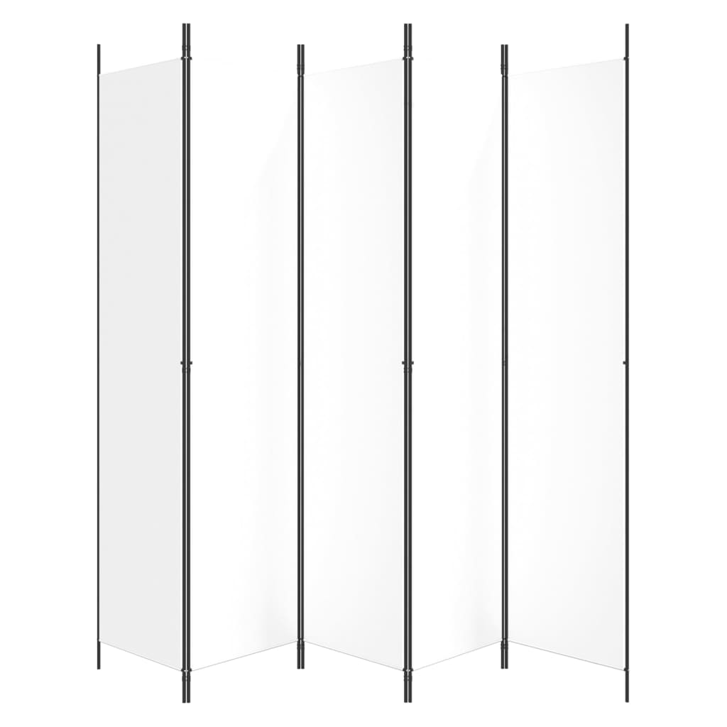 5-Panel Room Divider White 98.4"x86.6" Fabric