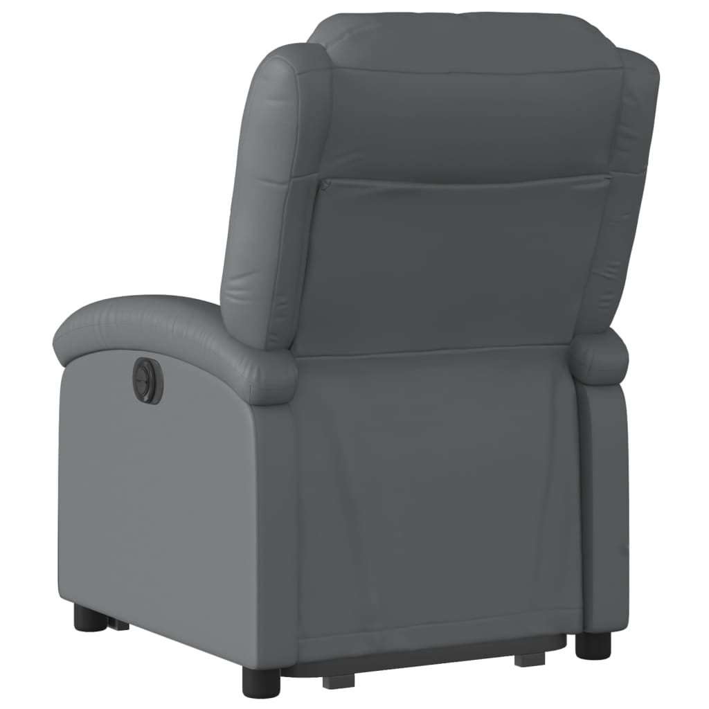 Stand up Recliner Chair Gray Faux Leather