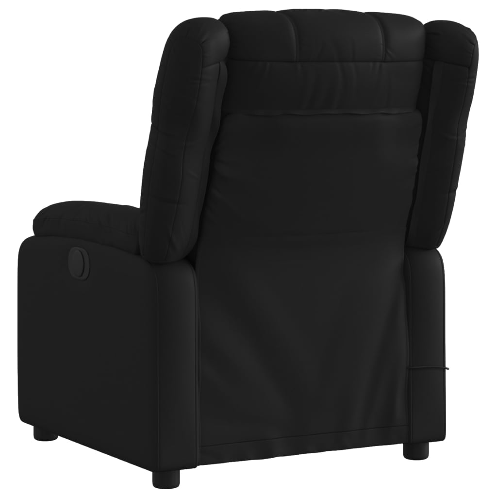 Massage Recliner Chair Black Faux Leather