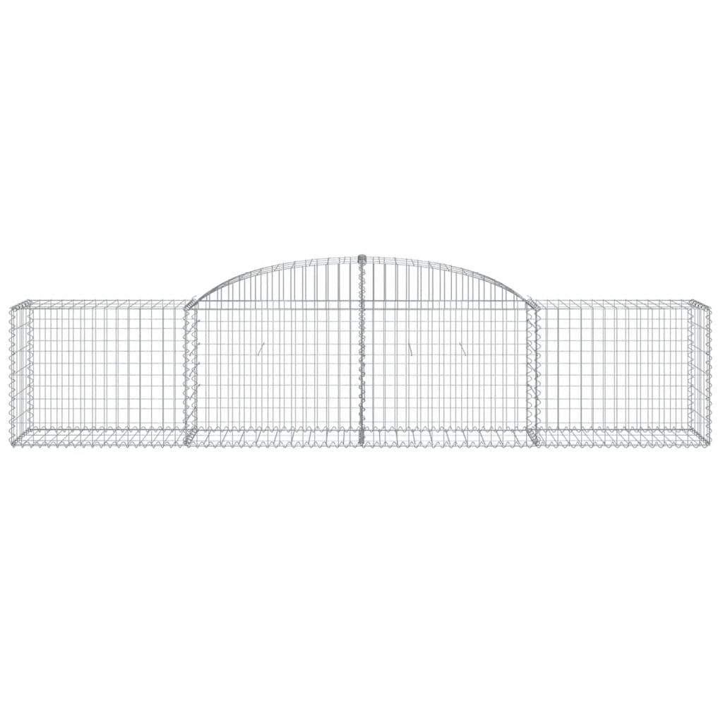 Arched Gabion Baskets 15 pcs 118.1"x19.7"x23.6"/31.5" Galvanized Iron