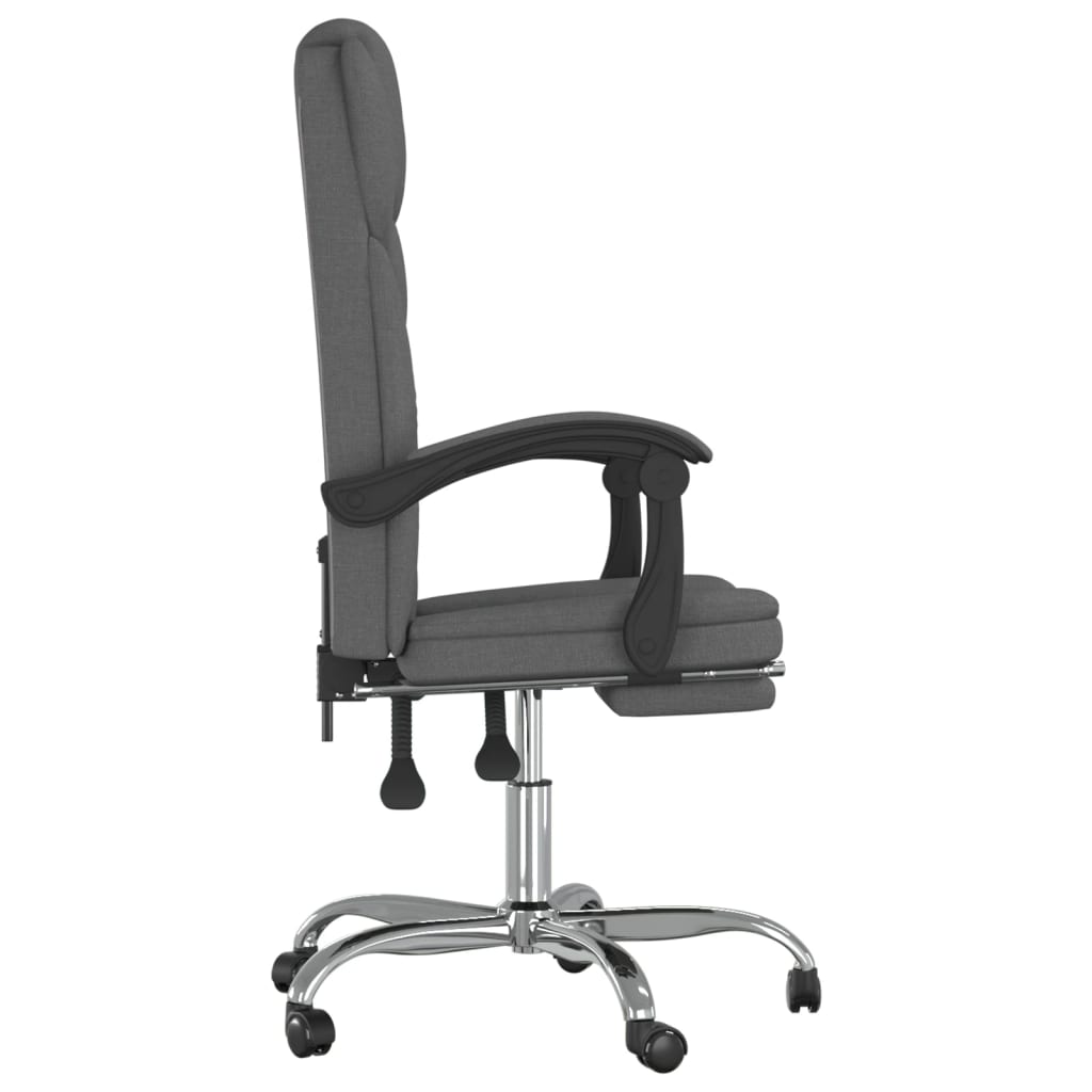 Reclining Office Chair Dark Gray Fabric