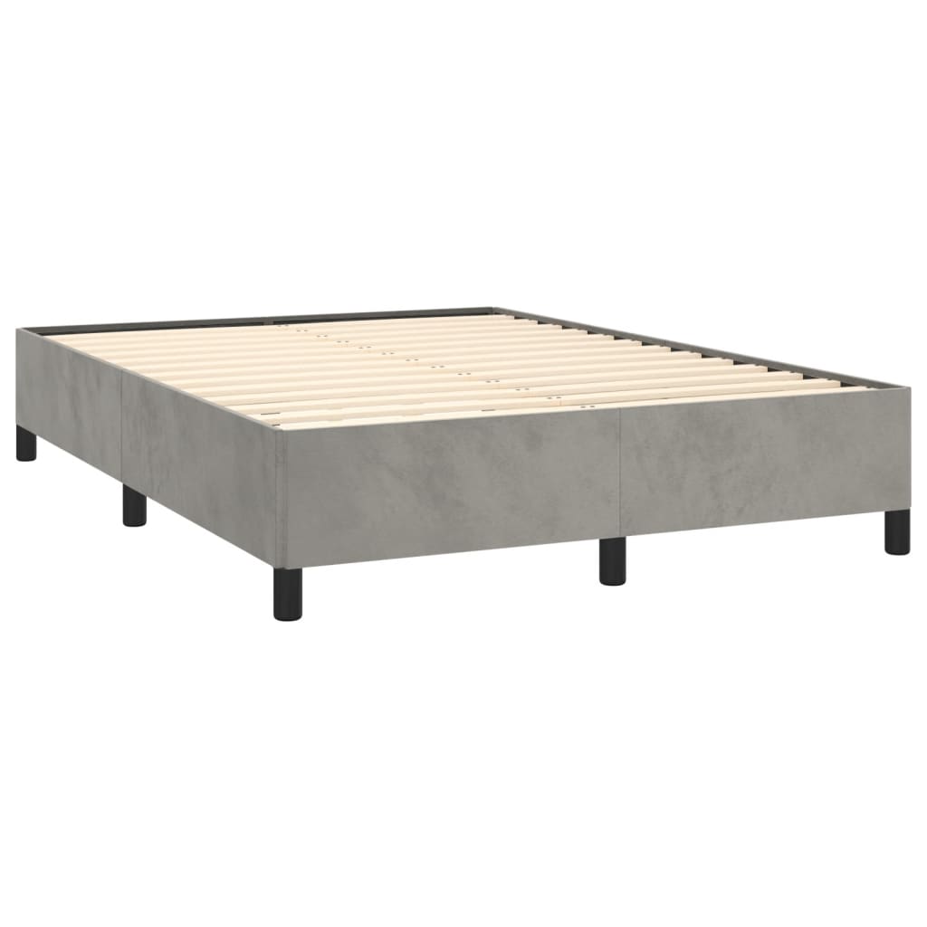 Bed Frame without Mattress Light Gray 53.9"x74.8" Full Velvet