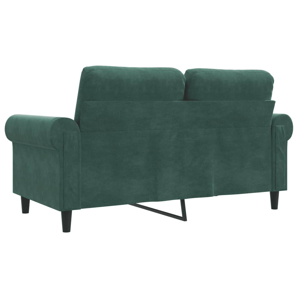 2-Seater Sofa Dark Green 47.2" Velvet