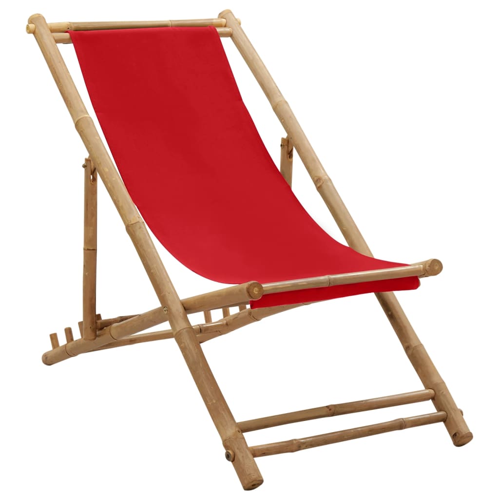 Deck Chair Bamboo and Canvas Green