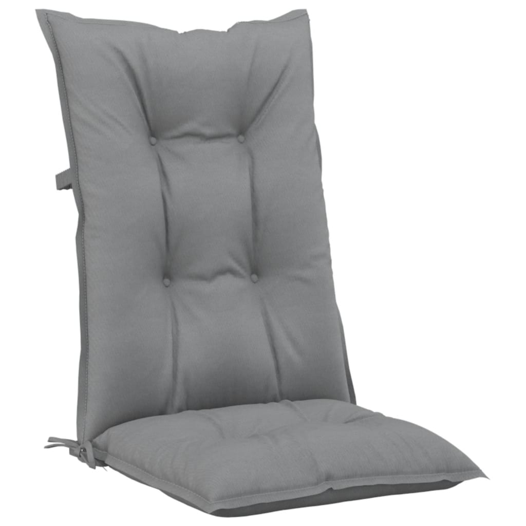 Garden Highback Chair Cushions 4 pcs Gray 47.2"x19.7"x2.8" Fabric