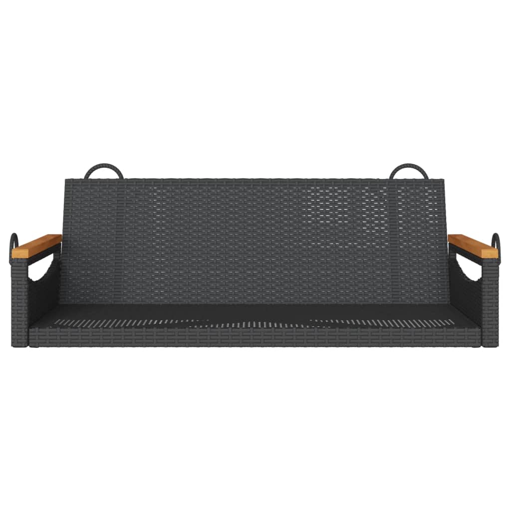 Swing Bench Black 42.9"x24.4"x15.7" Poly Rattan