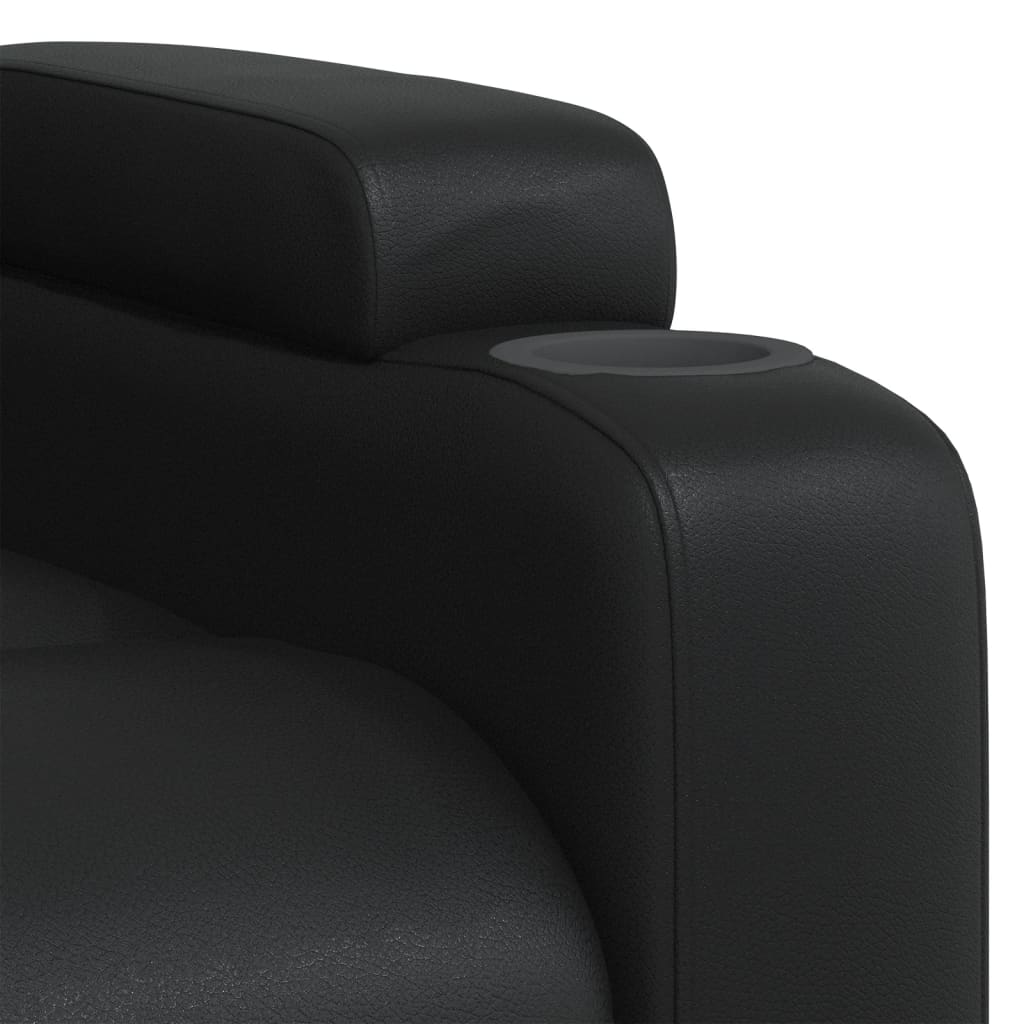 Recliner Chair Black Faux Leather