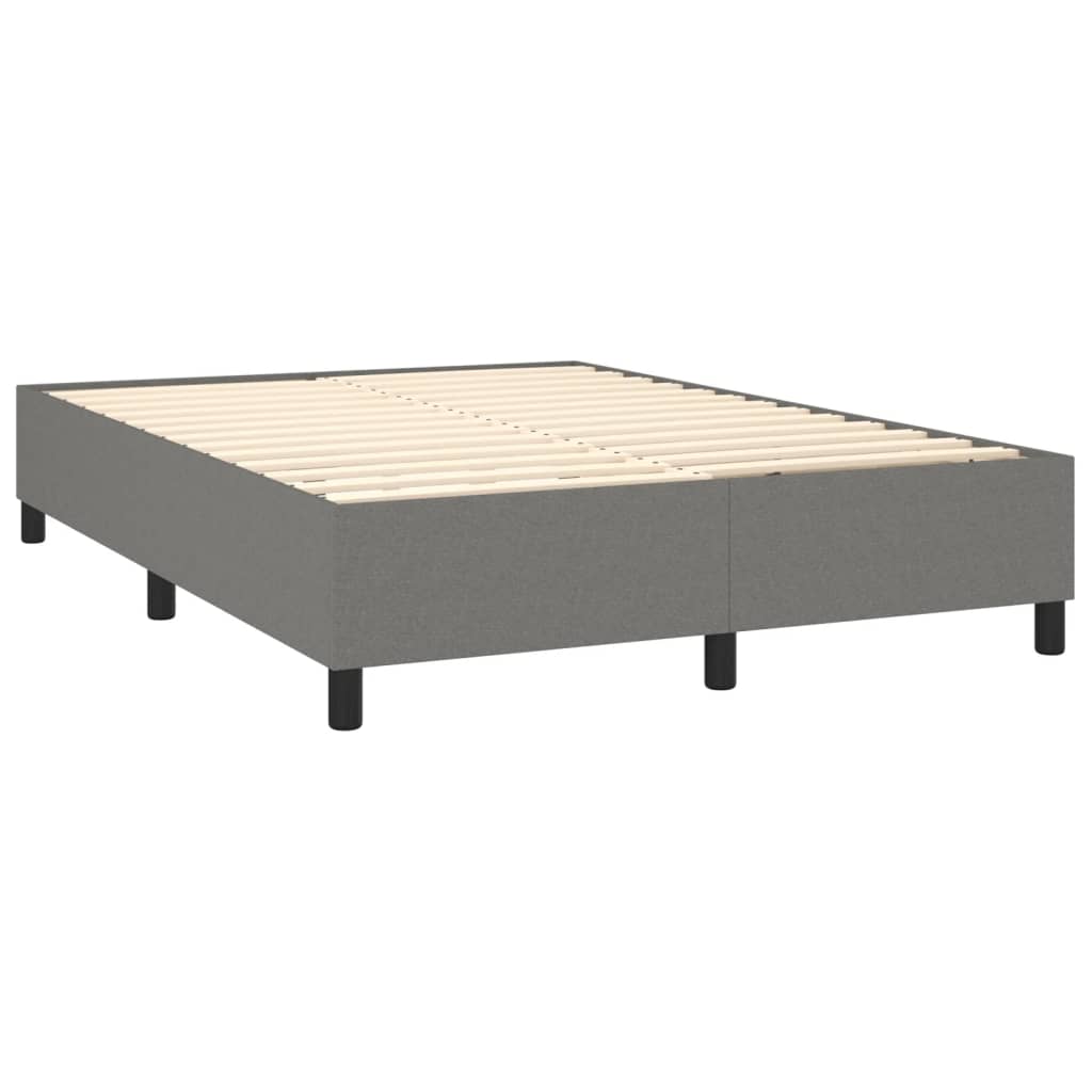 Box Spring Bed with Mattress Dark Gray 53.9"x74.8" Full Fabric