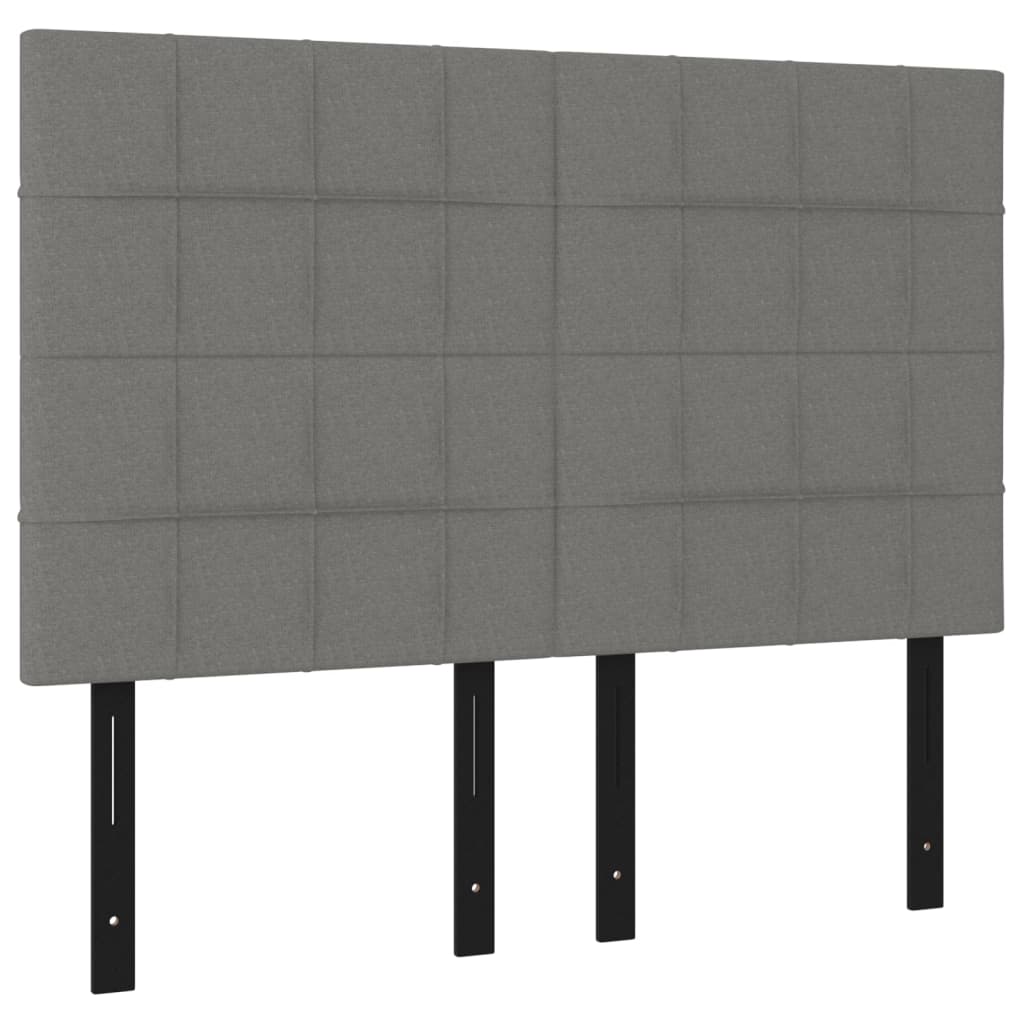 Headboards 4 pcs Dark Gray 28.3"x2"x30.7"/34.6" Fabric