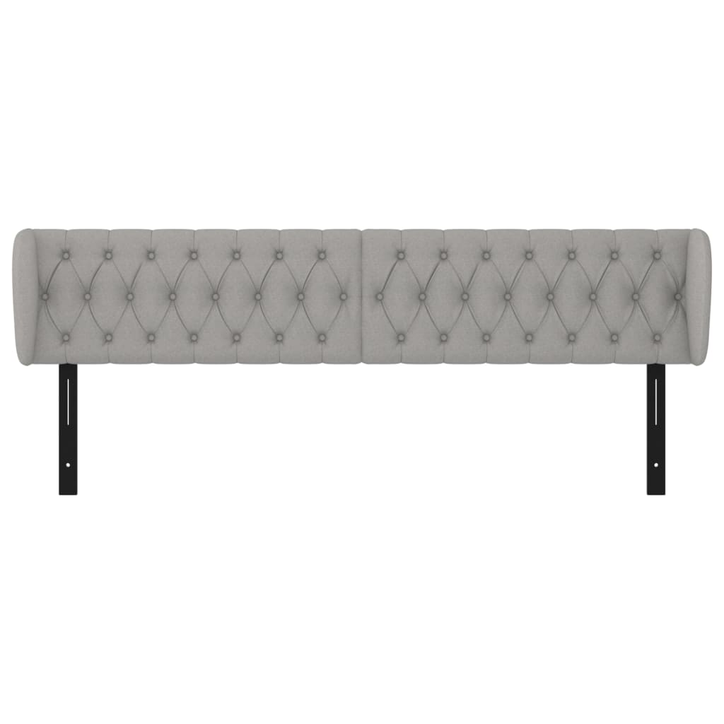 Headboard with Ears Light Gray 79.9"x9.1"x30.7"/34.6" Fabric