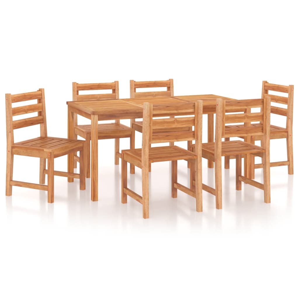 7 Piece Patio Dining Set Solid Wood Teak