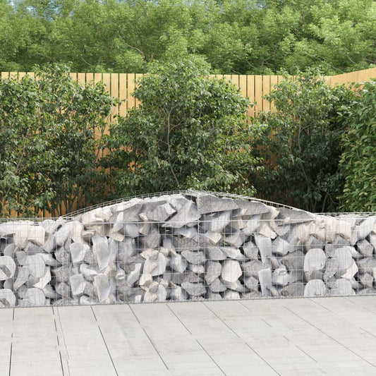 Arched Gabion Baskets 10 pcs 157.5"x19.7"x23.6"/31.5" Galvanized Iron