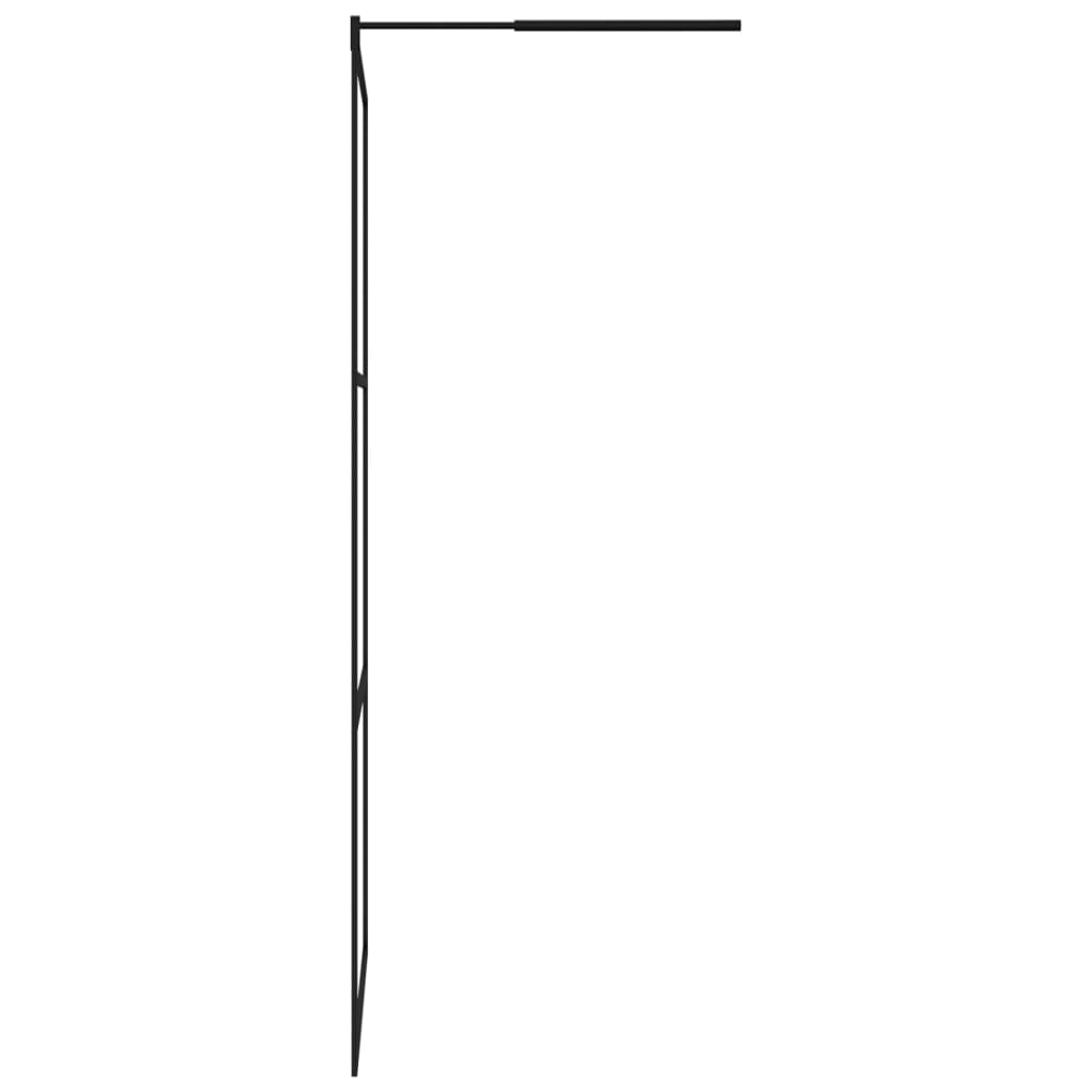 Walk-in Shower Wall with Shelf Black 45.3"x76.8" ESG Glass&Aluminum