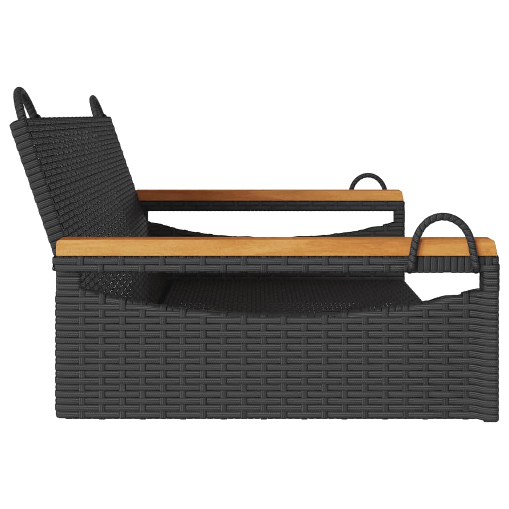 Swing Bench Black 42.9"x24.4"x15.7" Poly Rattan