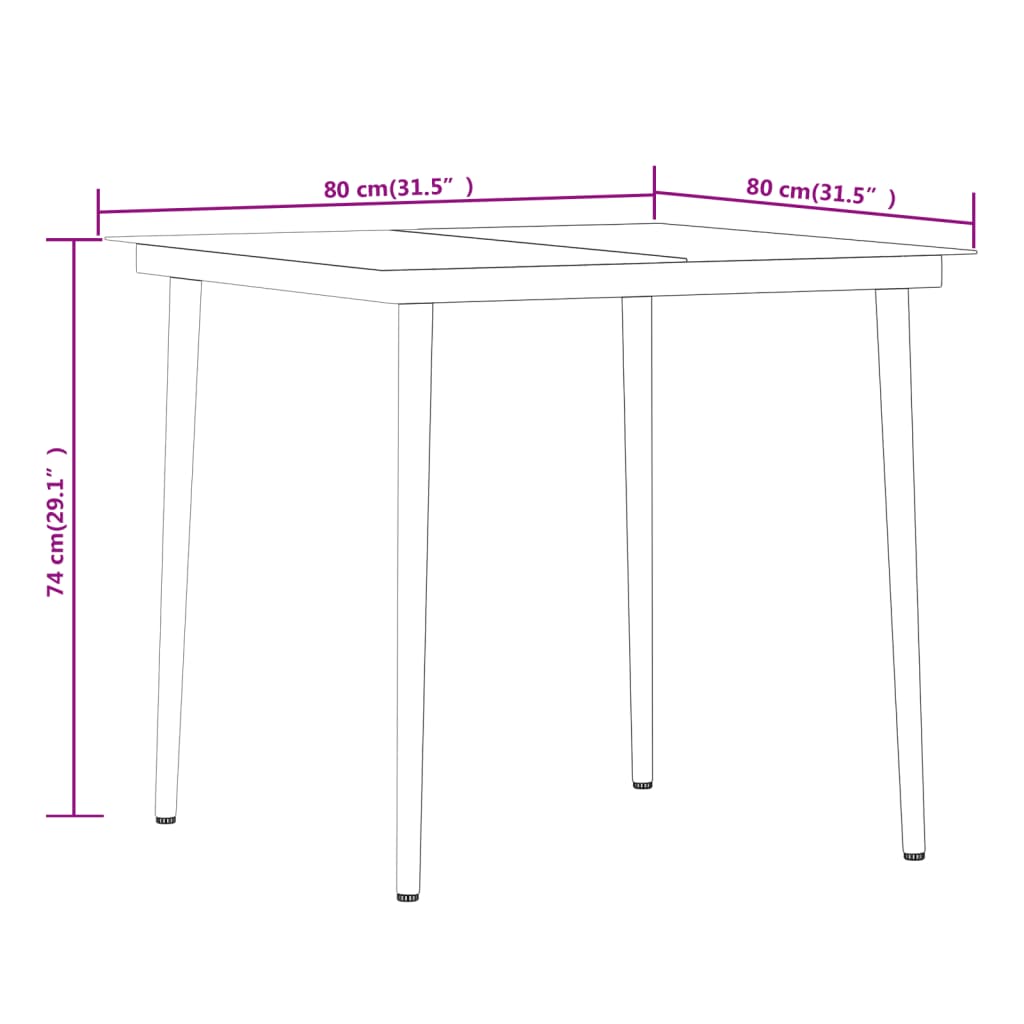 3 Piece Patio Dining Set with Cushions Beige