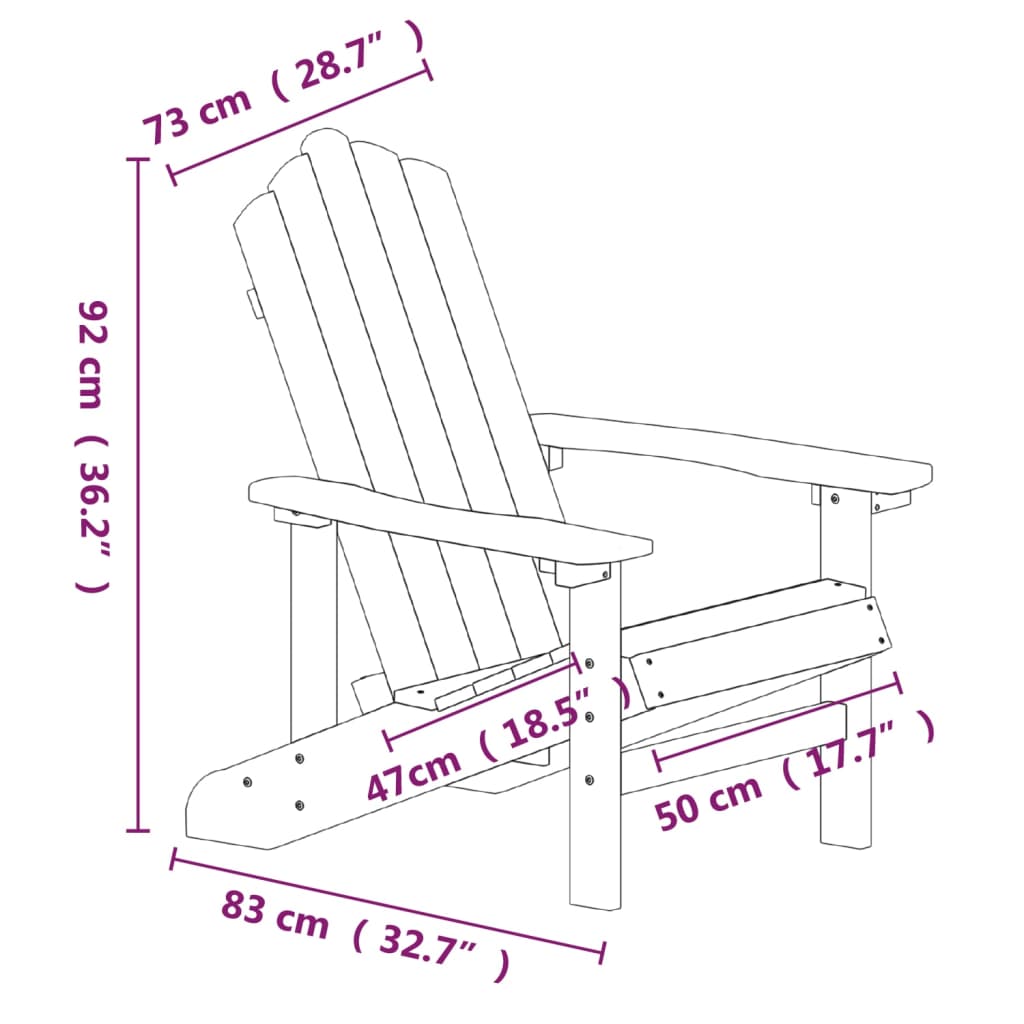 Patio Adirondack Chair with Table HDPE White