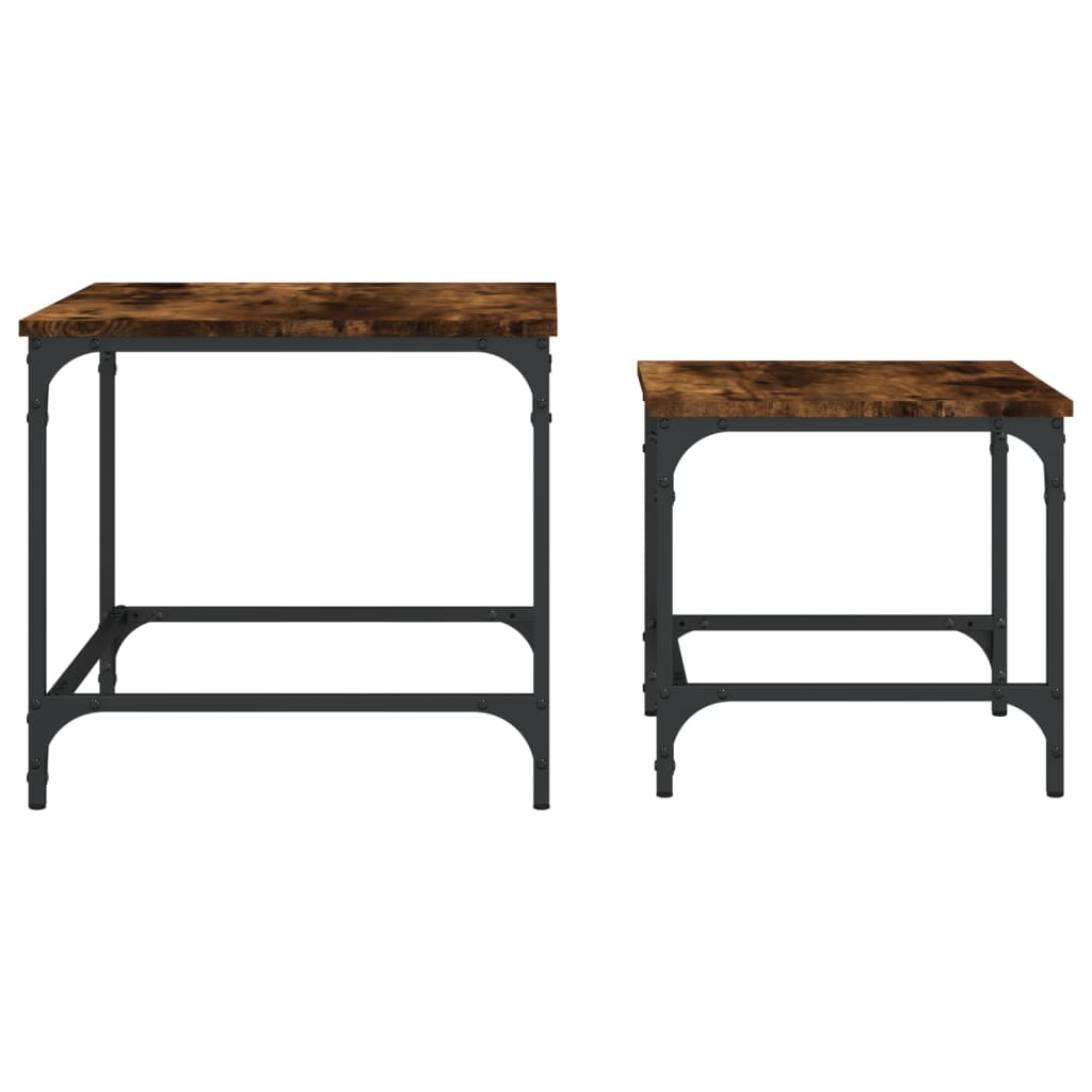 Nesting Coffee Tables 2 pcs Smoked Oak Engineered Wood