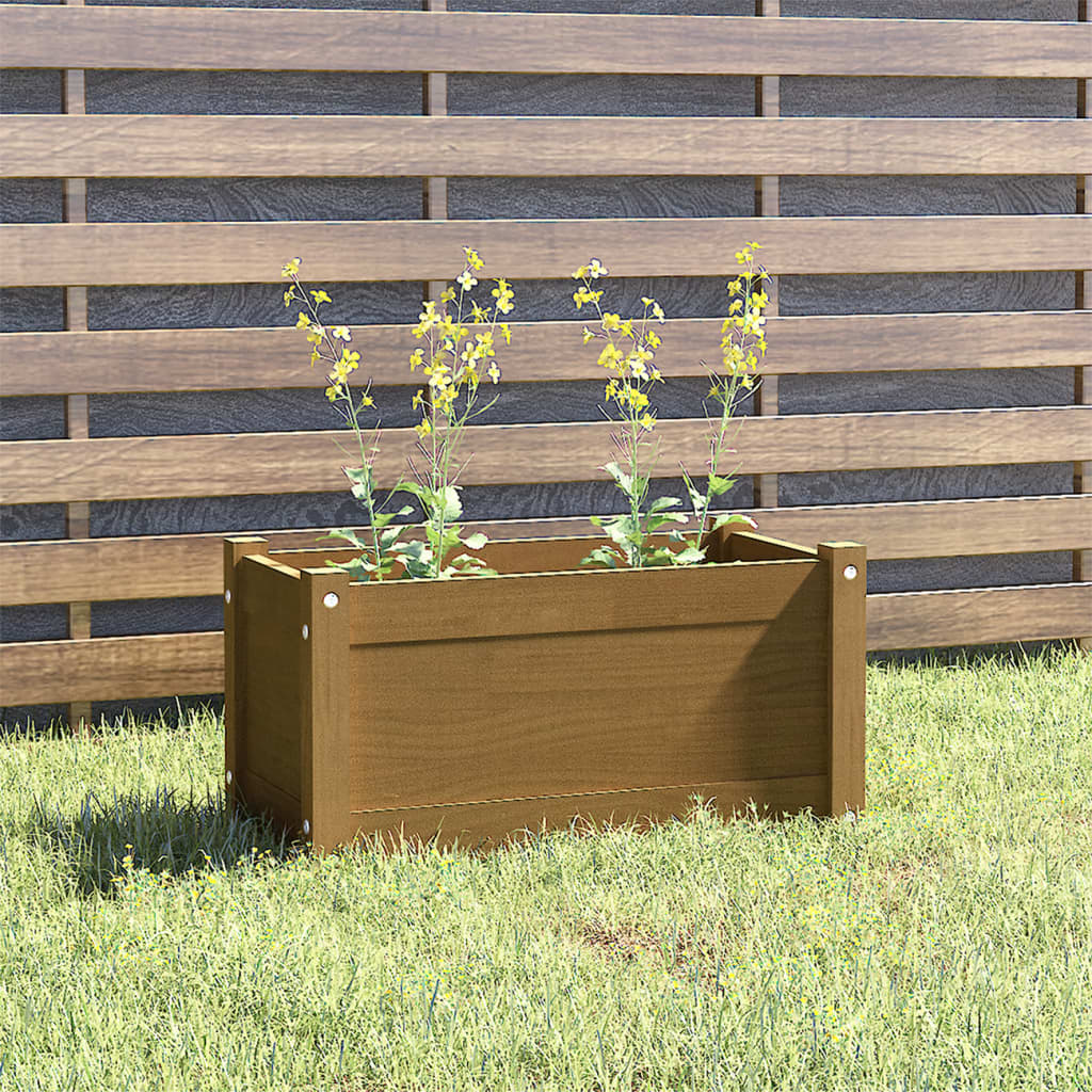 Garden Planters 2 pcs Black 23.6"x12.2"x12.2" Solid Wood Pine