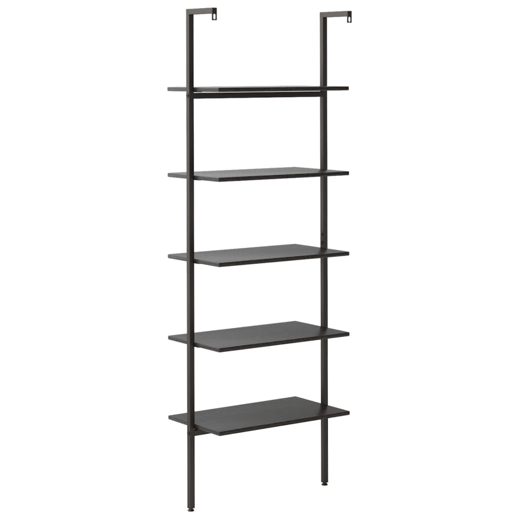 5-Tier Leaning Shelf Black 25.2"x13.8"x72.8"