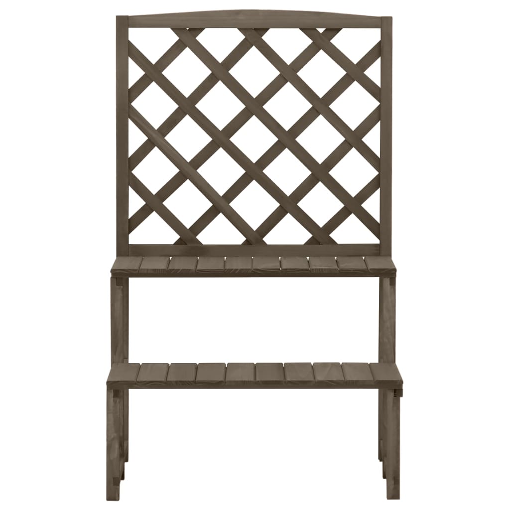 Plant Stand with Trellis Gray 27.5"x16.5"x45.2" Solid Fir Wood