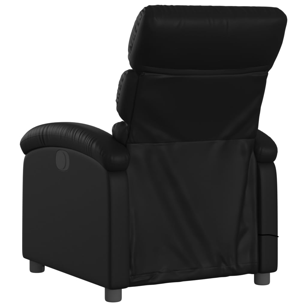 Electric Massage Recliner Chair Black Faux Leather