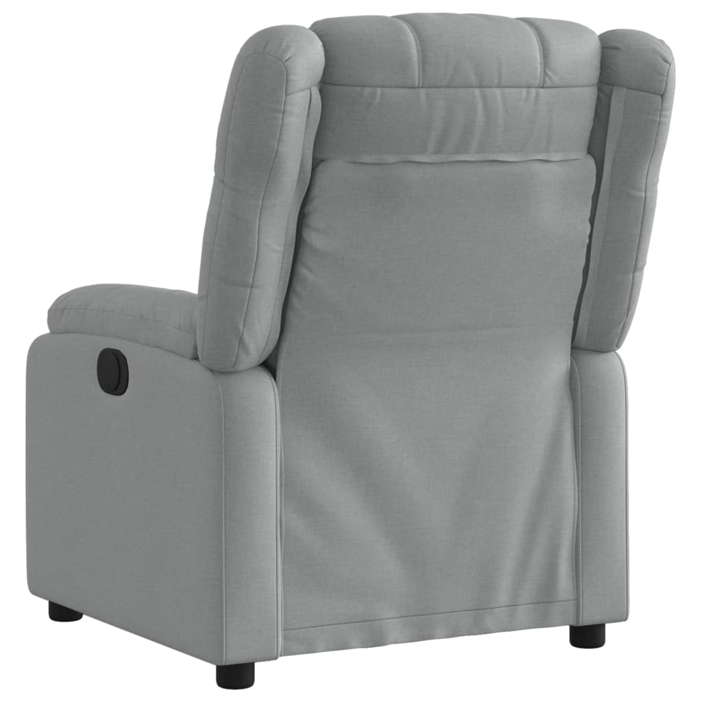 Electric Recliner Chair Light Gray Fabric