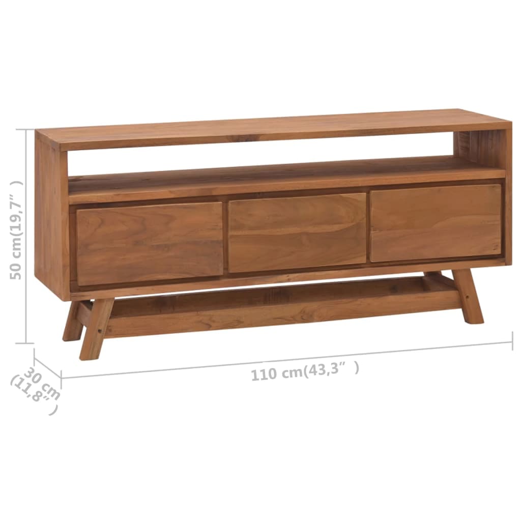 TV Stand 43.3"x11.8"x19.7" Solid Wood Teak