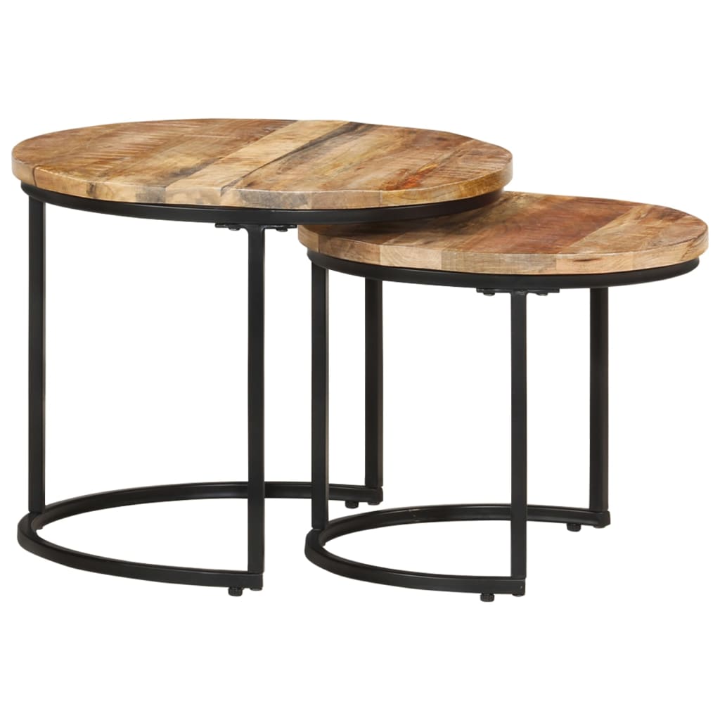 Nesting Tables 2 pcs Rough Mango Wood