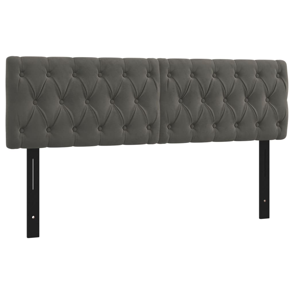 Headboards 2 pcs Dark Gray 28.3"x2.8"x30.7"/34.6" Velvet