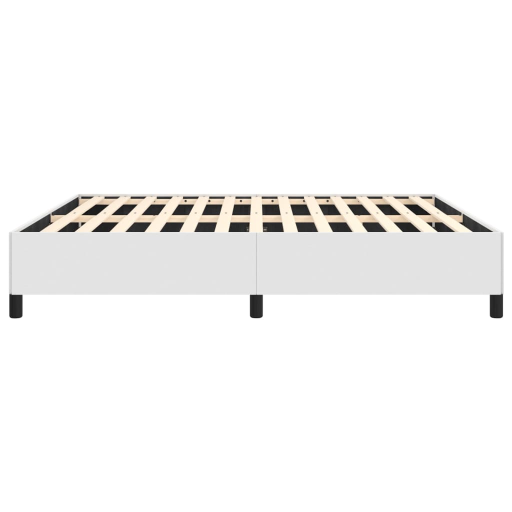 Bed Frame without Mattress White California King Faux Leather