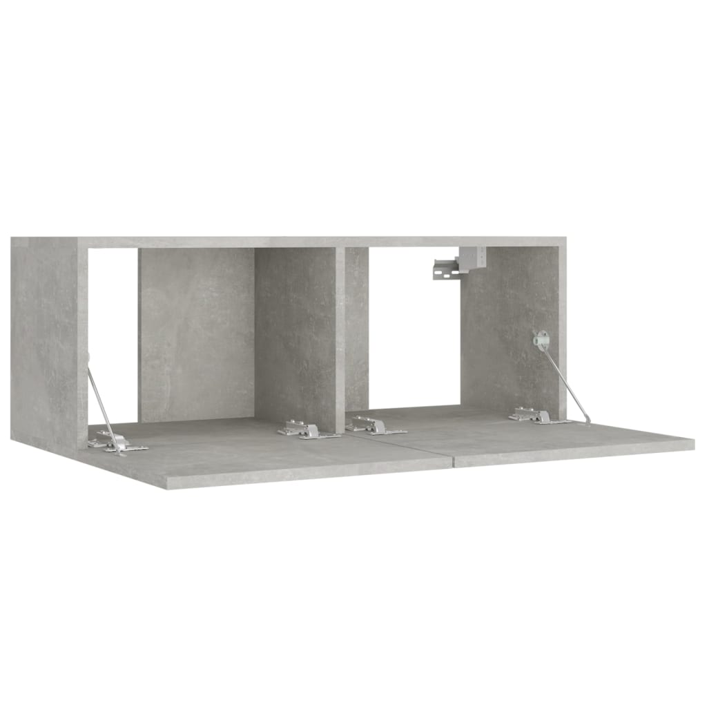 4 Piece TV Stand Set Concrete Gray Engineered Wood