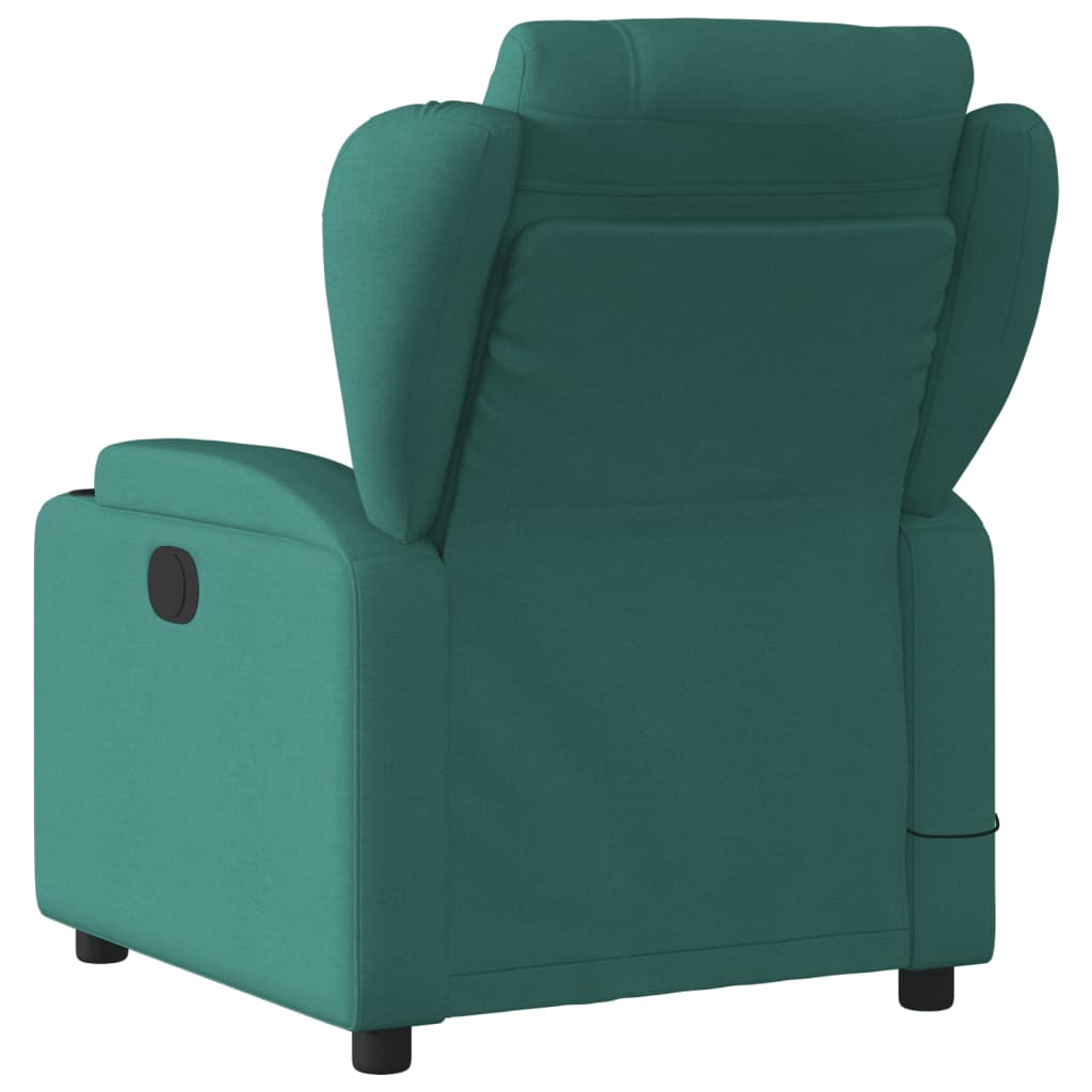 Massage Recliner Chair Dark Green Fabric