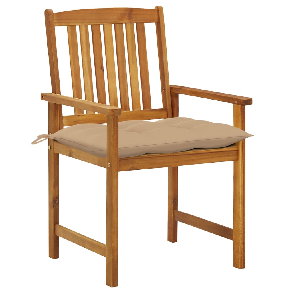 Patio Chairs with Cushions 6 pcs Solid Acacia Wood