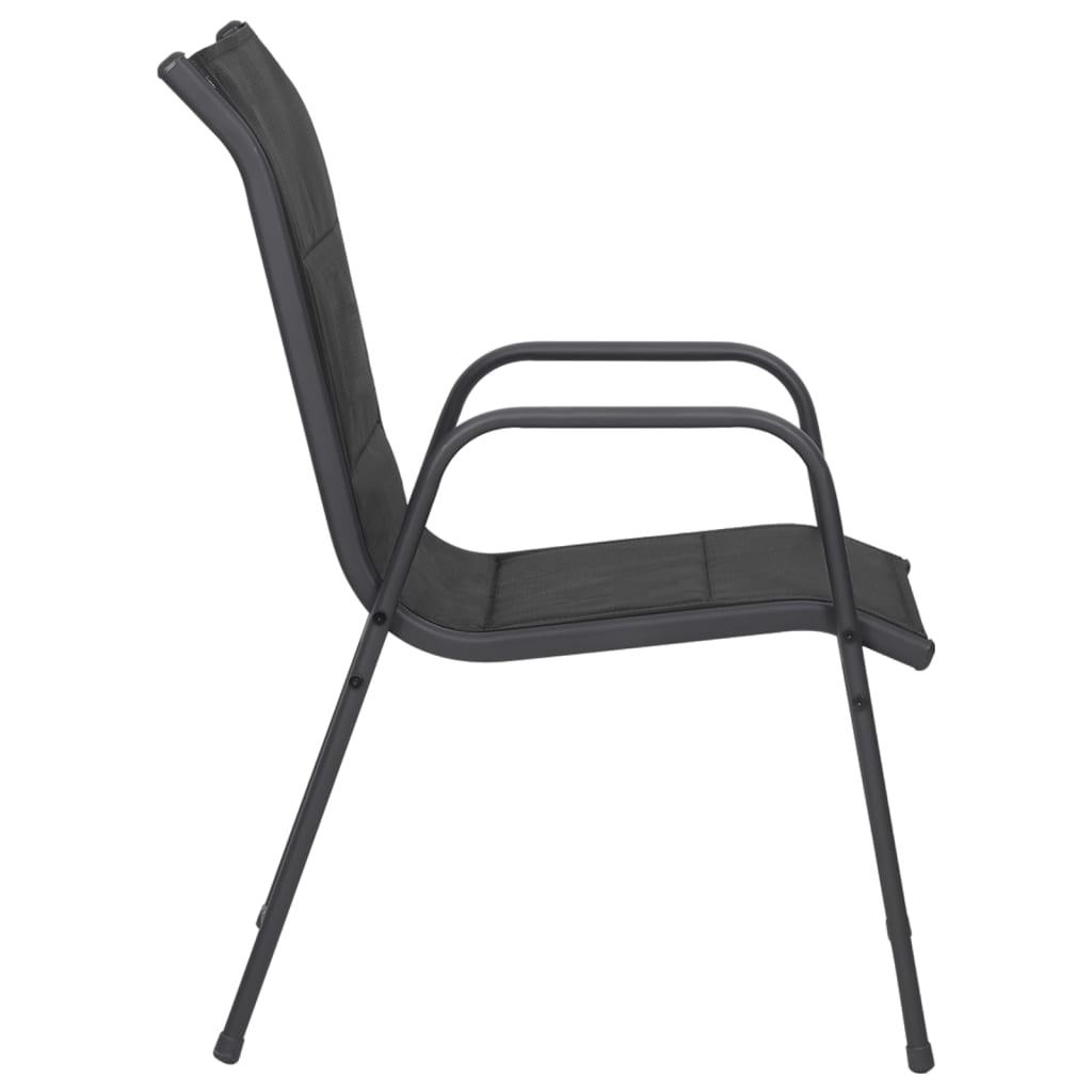 Patio Chairs 6 pcs Steel and Textilene Black