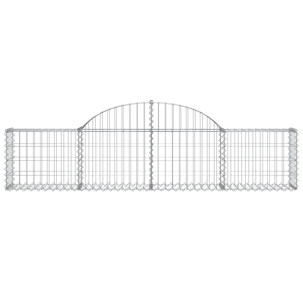 Arched Gabion Baskets 3 pcs 78.7"x11.8"x15.7"/23.6" Galvanized Iron