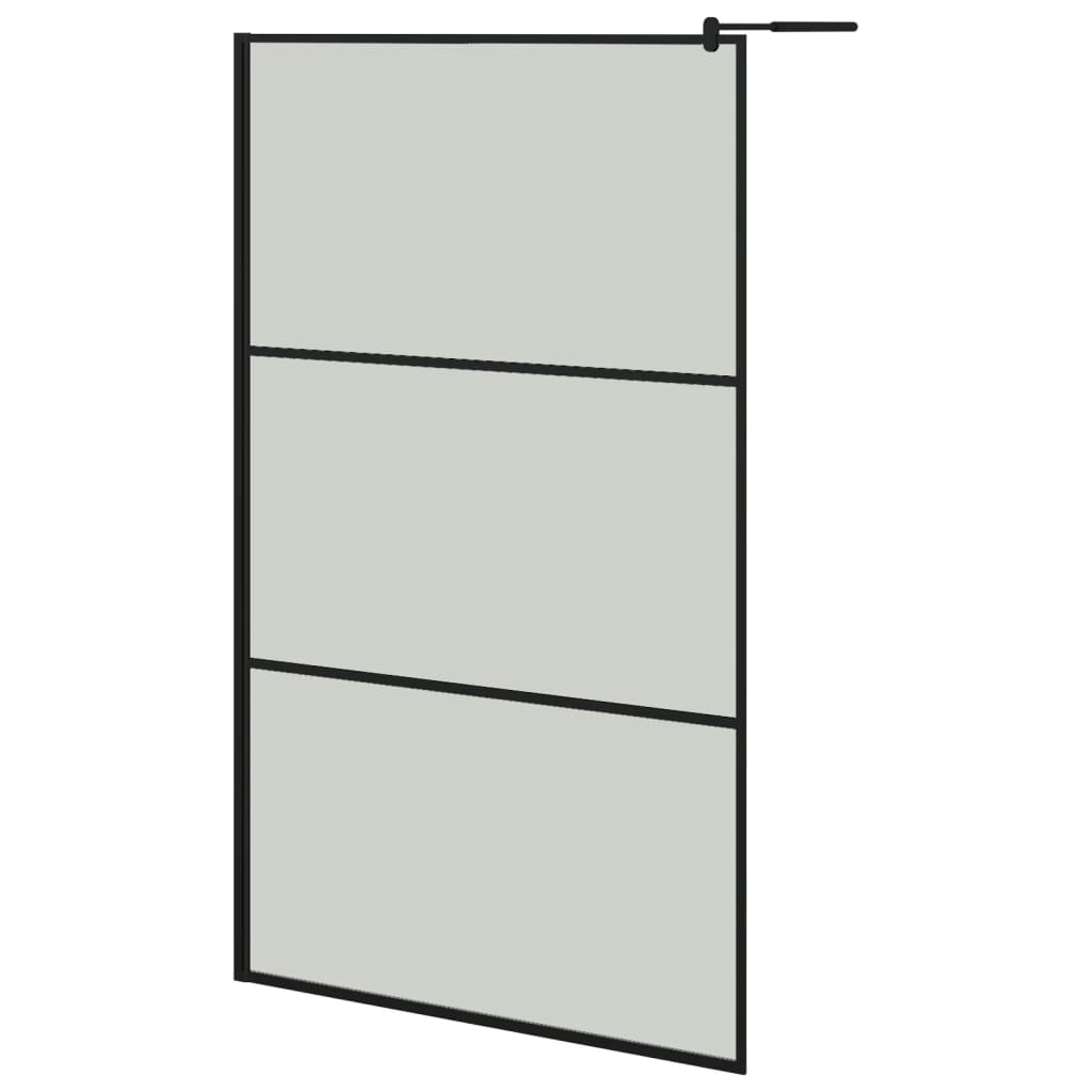 Walk-in Shower Wall with Shelf Black 45.3"x76.8" ESG Glass&Aluminum