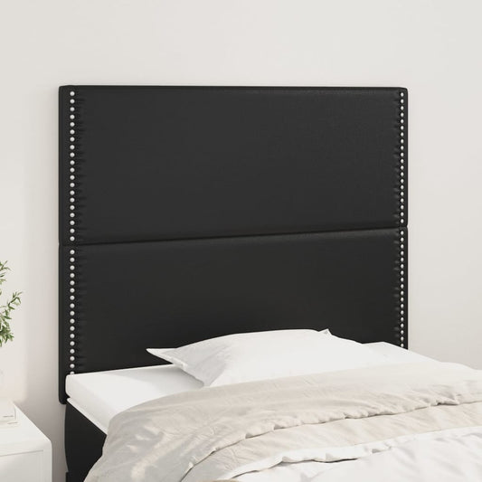 Headboards 2 pcs Black 39.4"x2"x30.7"/34.6" Faux Leather