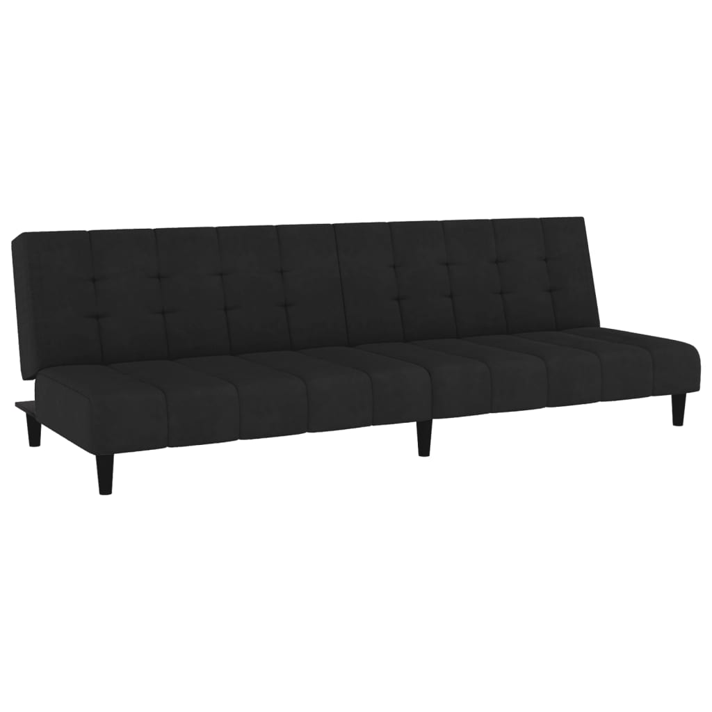 2-Seater Sofa Bed Black Velvet