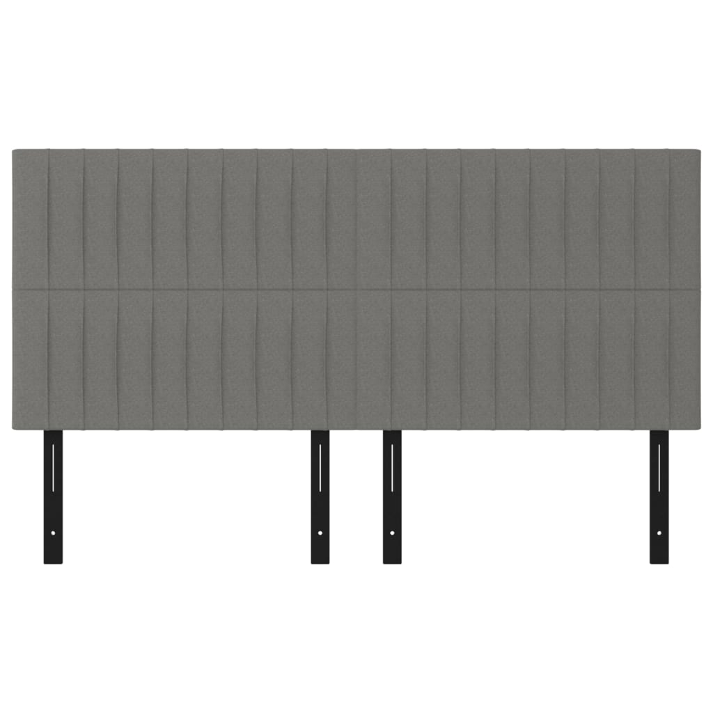 Headboards 4 pcs Dark Gray 39.4"x2"x30.7"/34.6" Fabric