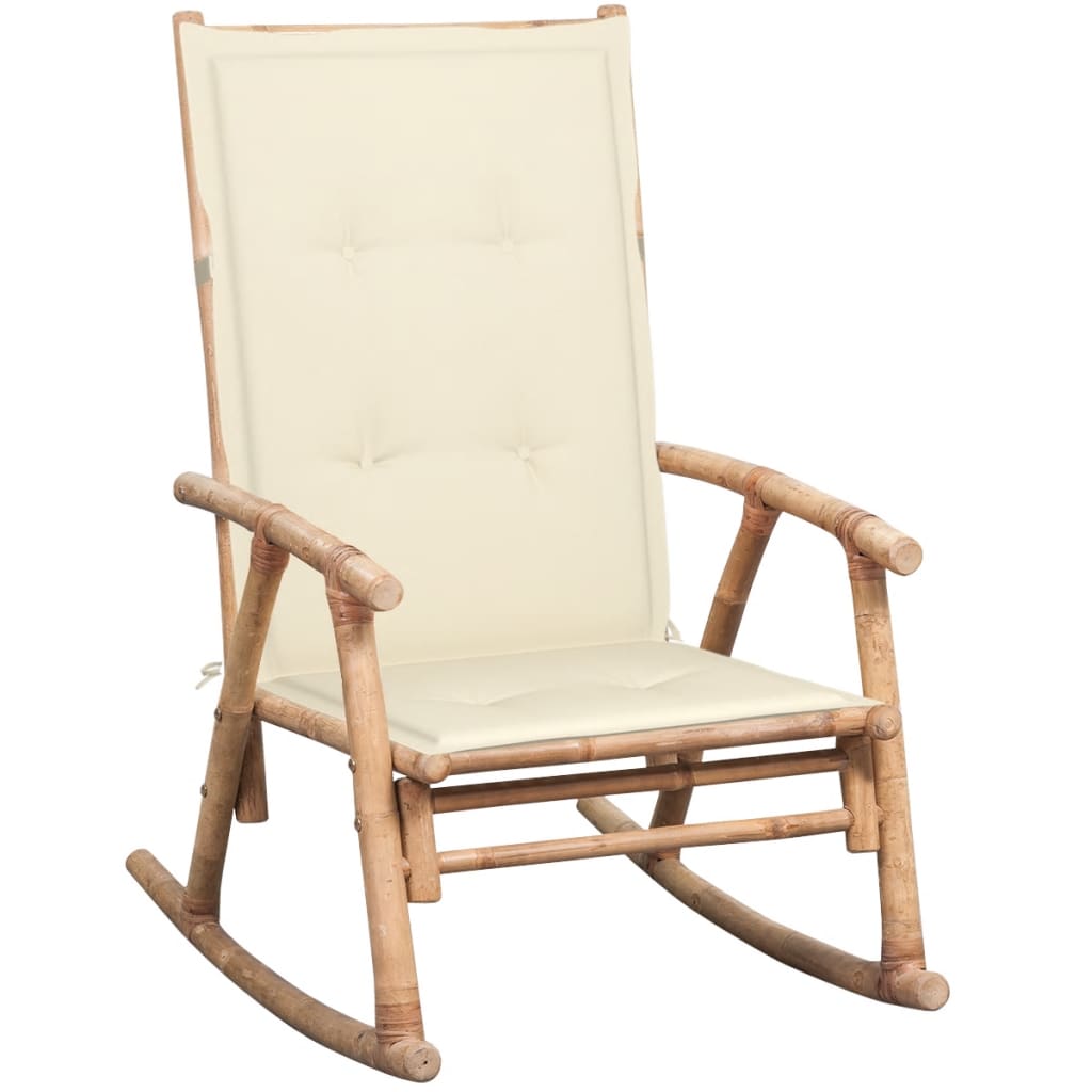 Rocking Chair with Cushion Bamboo