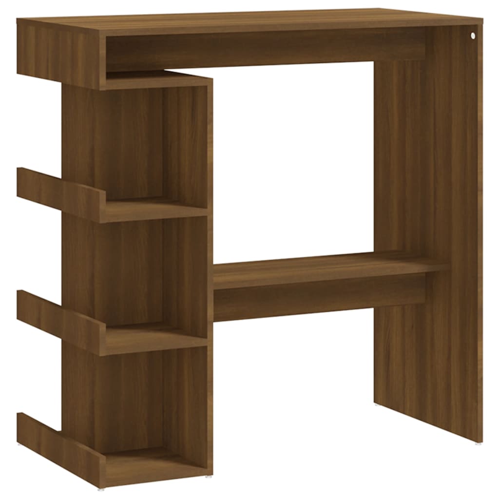 Bar Table with Storage Rack Brown Oak 39.4"x19.7"x40"Engineered Wood