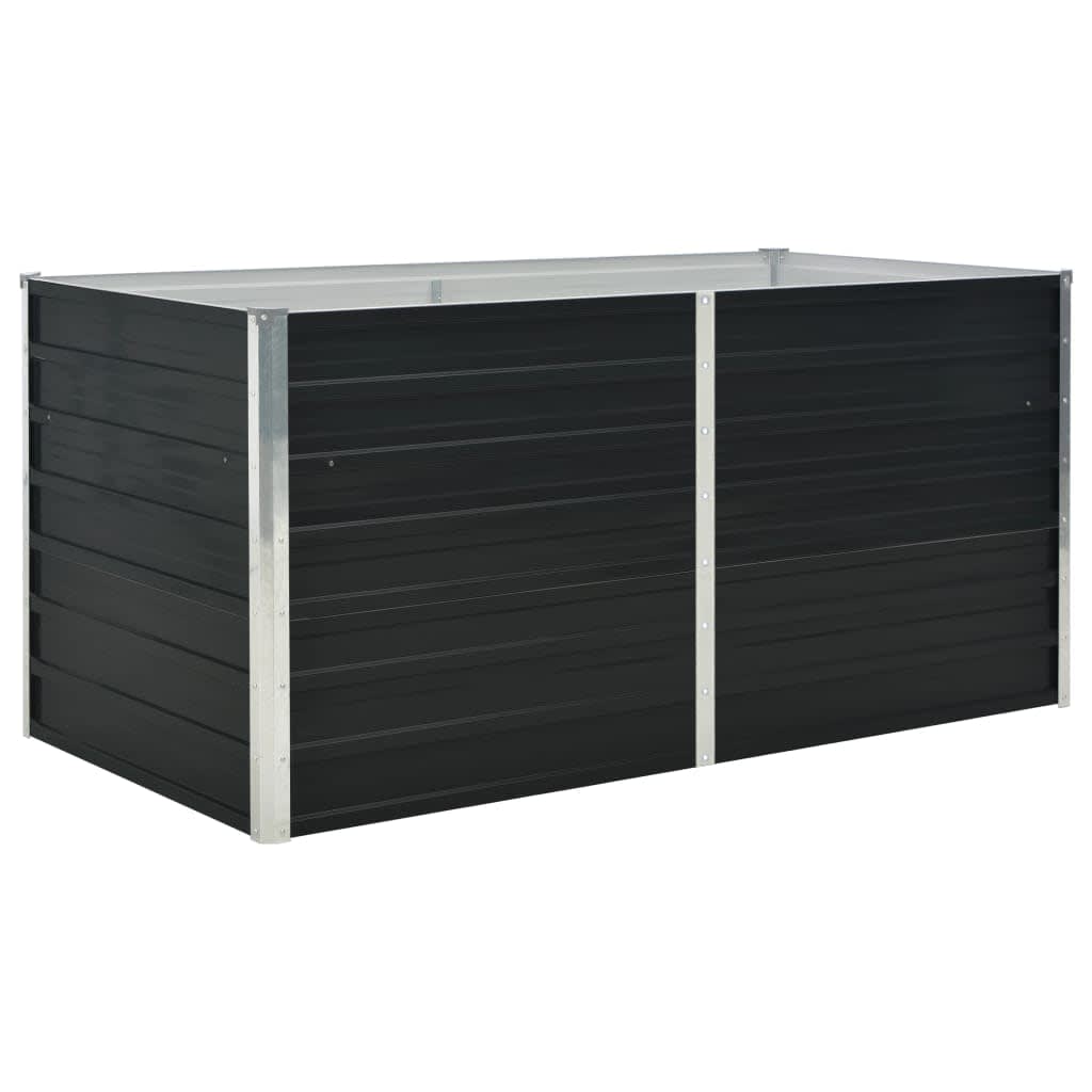 Raised Garden Bed Anthracite 63"x31.5"x30.3" Galvanized Steel